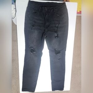 Distressed Black Jeans